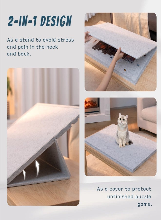 Lavievert 1000 Piece Tilting Puzzle Board with 2-in-1 Stand & Cover, Adjustable Felt Mat Plateau with 6 Colored Sorting Trays, Lightweight Portable Jigsaw Puzzle Table with Non-Slip Surface for Adults - Image 3